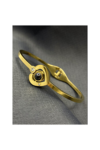 La Vita jewelry Gold Renk Camdan Seni Seviyorum Yazılı Çelik Cartier Kelepçe ...