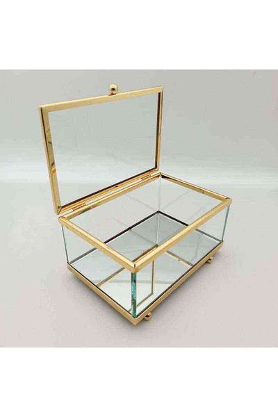 RetroLazer Rose Box Decorative Box 15x10x7 Cm Gold