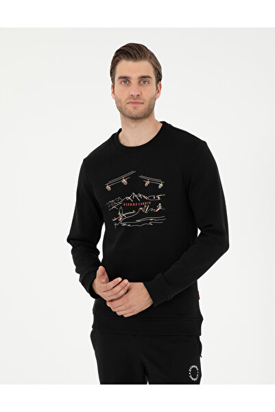 Pierre Cardin Siyah 3 İplik Regular Fit İçi Polarlı Sweatshirt 50298587-VR046