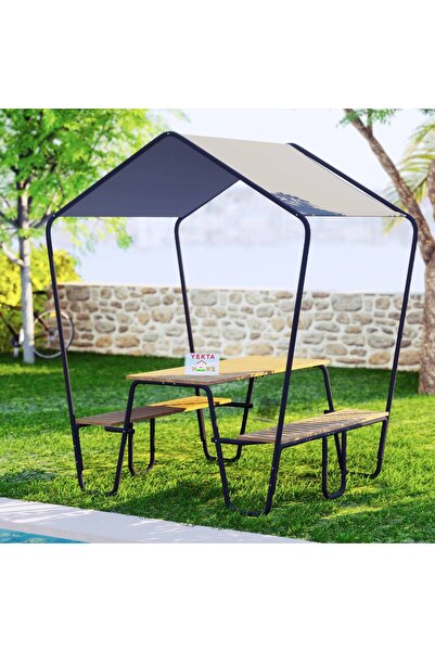 Yekta Home Yekta Kameriye Bahçe Masa Takımı Gölgelikli Piknik Masası Demonte Kamelya