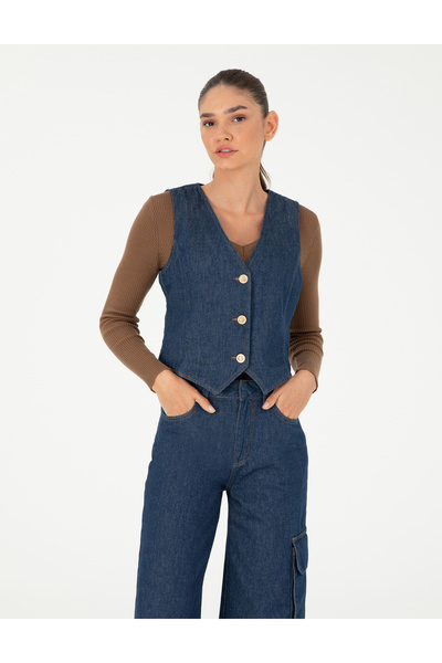 Pierre Cardin İndigo Slim Fit Yelek 50291407-VR028