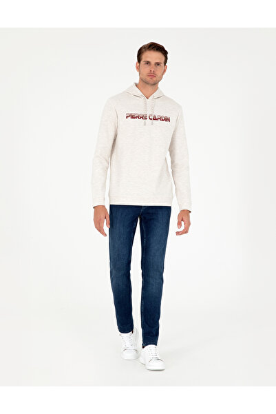 Pierre Cardin Bej Regular Fit Kapüşonlu Sweatshirt 50290665-VR011