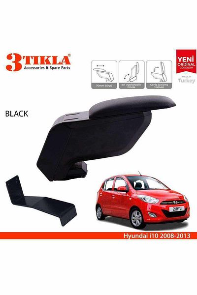 3 Tıkla Hyundai I10 2008-2013 Black Armrest Armrest with No-Punching Steel Legs