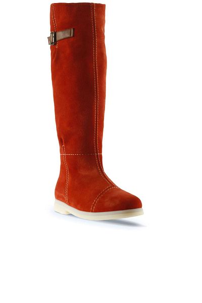 Bueno Shoes Suede Γυναικείες Flat Μπότες - Πορτοκαλί 01wt3314