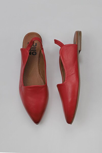 Bueno Shoes Kırmızı Deri Kadın Düz Babet 01wy1802