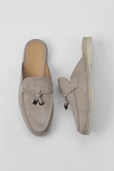 Bueno Shoes Beige Suede Women's Slippers - Plain Design 05wt103