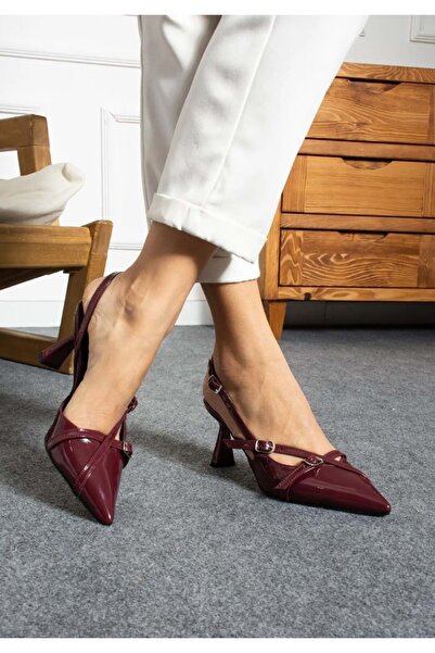 KOCAMANLAR Feles Cataramă Detaliată 6 cm Cu Toc Spate Deschis Pantofi Clasici...