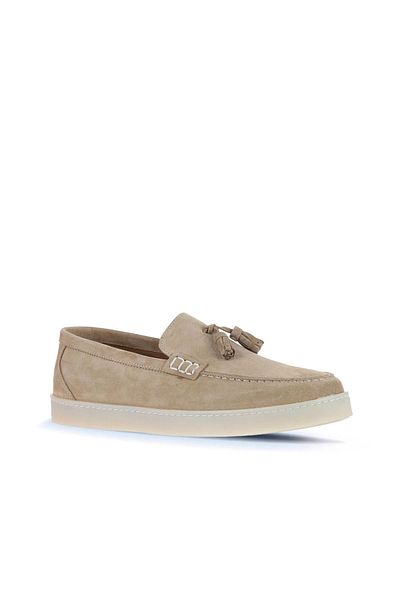 Bueno Shoes Мъжки мокасини - бежови велурени, модел 07ma22372026