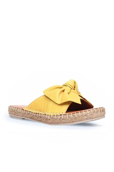 BUENO Shoes Sarı Deri Kadın Espadril Terlik 01wl4605