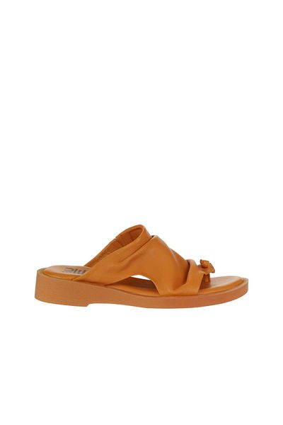 Bueno Shoes Turuncu Deri Kadın Parmak Arası Terlik 01wy2910