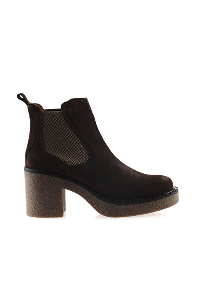Bueno Shoes Kahverengi Süet Kadın Topuklu Bot 01wt2900