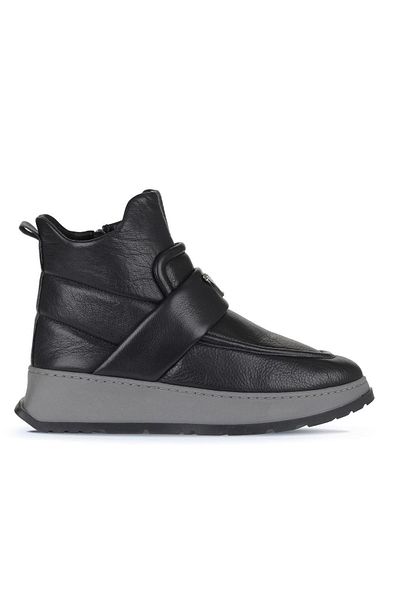 Bueno Shoes Γυναικείες μαύρες δερμάτινες μπότες με τακούνι - 01wa7403-502