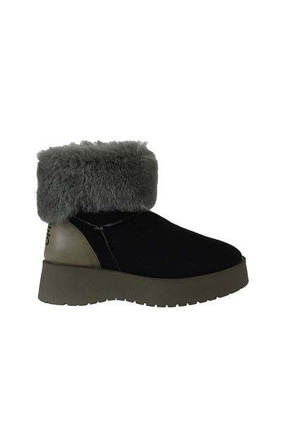 Bueno Shoes Χακί Μαύρες Γυναικείες Μπότες με τακούνι - Δερμάτινο-Suede 01wv1315