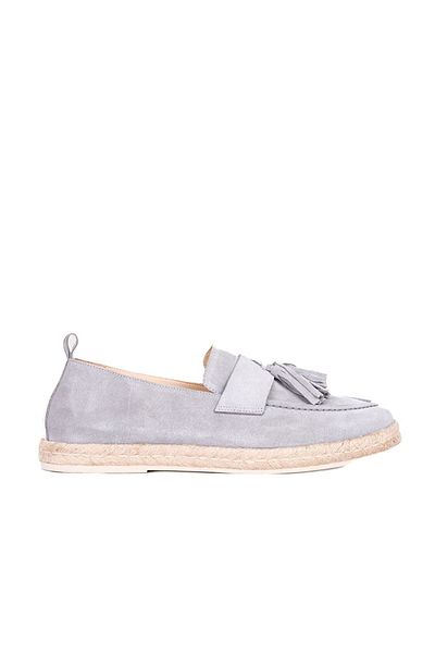 Bueno Shoes Ανδρική γκρι σουέντ εσπαντρίγια - Ανοιχτό μοντέλο 01ms12702