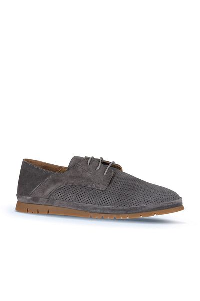 Bueno Shoes Ανδρικά Suede Flat Παπούτσια Γκρι Σκούρο - 07m0963