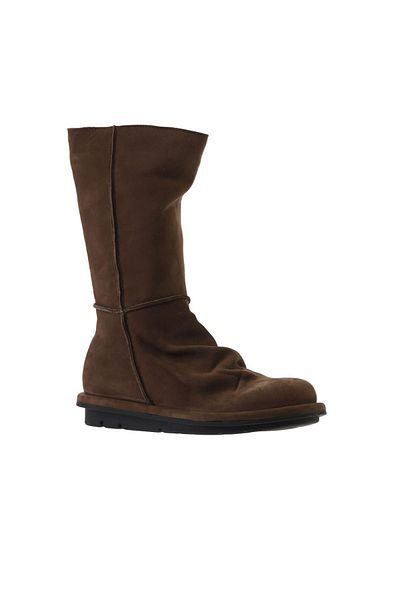 Bueno Shoes Καφέ γυναικείες μπότες Nubuck - Flat Design 01wv7507