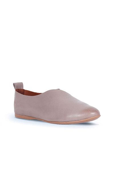 Bueno Shoes Gray Leather Women's Ballerinas 01Wn0710