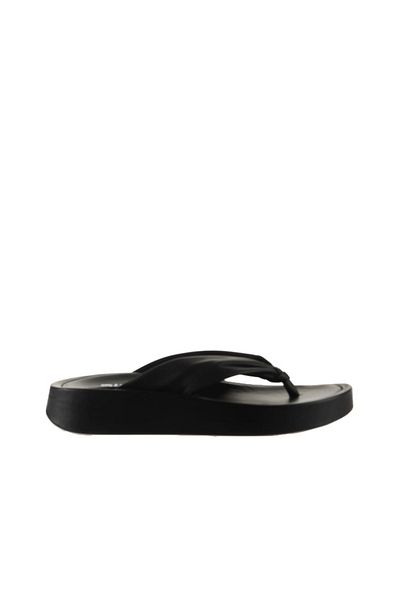 Bueno Shoes Γυναικείες μαύρες δερμάτινες σαγιονάρες - 01wu4615