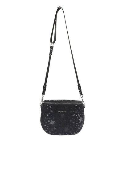 Bueno Shoes Geantă de damă din piele de căprioară Black Star - 01wby3606
