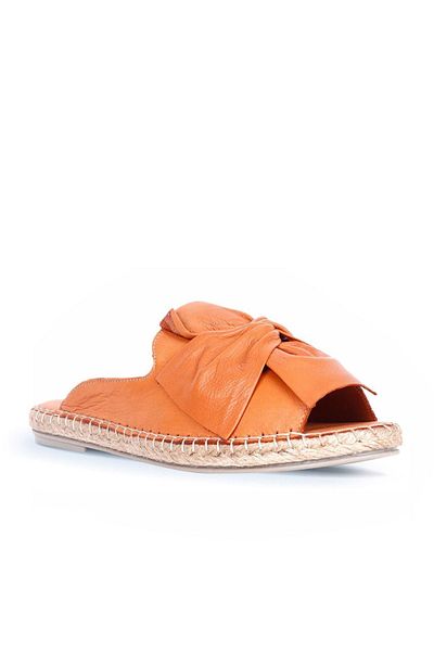 Bueno Shoes Ταν Δερμάτινες Γυναικείες Παντόφλες Espadrille 01wn1632