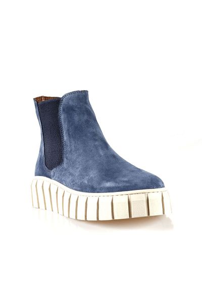 Bueno Shoes Γυναικείες Flat Μπότες Blue Suede - 01wt3403