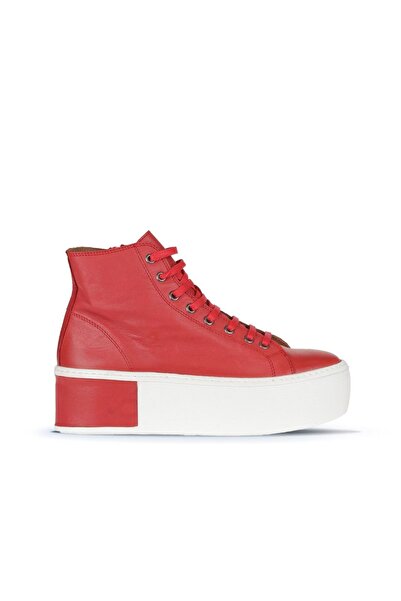 Bueno Shoes Women's Red Leather Sports Boots - 01ws7003