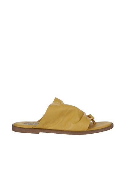 Bueno Shoes Papuci de piele pentru femei Flip Flop - Galben 01wy2003