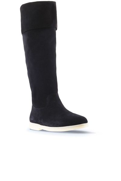 Bueno Shoes Suede γυναικείες φλατ μπότες Navy Blue - 01wt3308