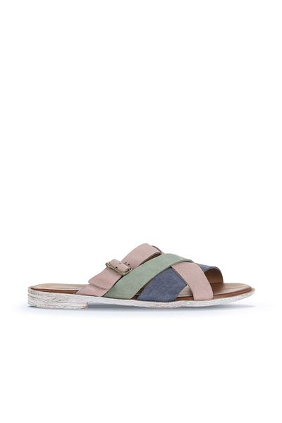 Bueno Shoes Γυναικείες φλατ παντόφλες Alf Suede - Powder Multi 01wa3019