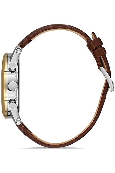 Romanson Tl0334Hm1Cbs5B Leather Band Men's Wrist Watch
