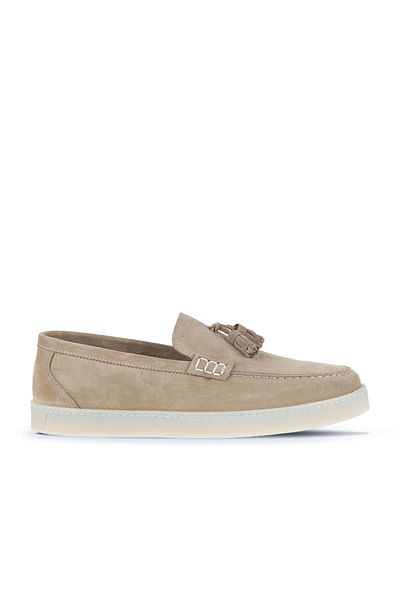 Bueno Shoes Мъжки мокасини - бежови велурени, модел 07ma22372026