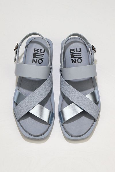 Bueno Shoes Sandale de damă din piele albastră 01ws2816