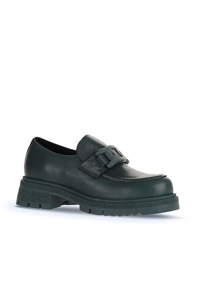 Bueno Shoes Зелени кожени дамски мокасини - 01wz1404
