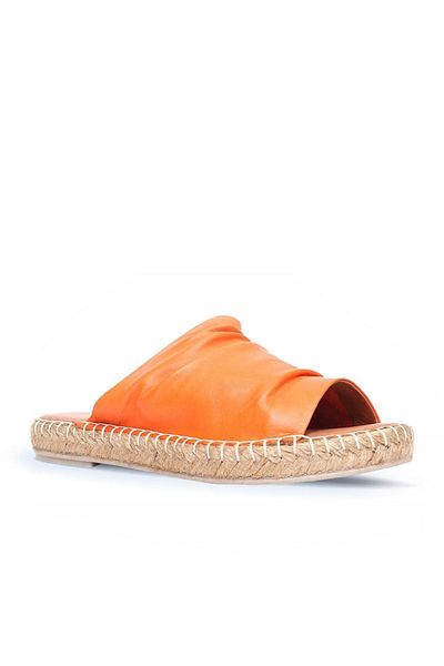 BUENO Shoes Turuncu Deri Kadın Espadril Terlik 01wl4617