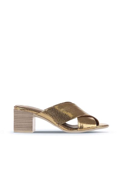 Bueno Shoes Χάλκινα δερμάτινα γυναικεία παπούτσια με τακούνι - 01wa2809