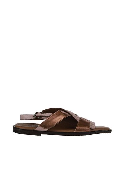 Bueno Shoes Pudra Taba Deri Kadın Sandalet 01wy2012