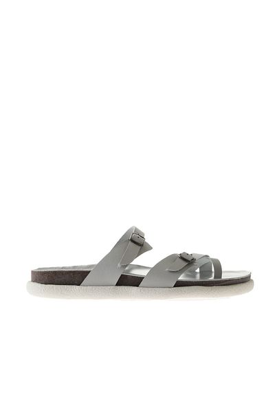 Bueno Shoes 01ws11000 Μοντέλο Γκρι Δερμάτινες Γυναικείες Σαγιονάρες
