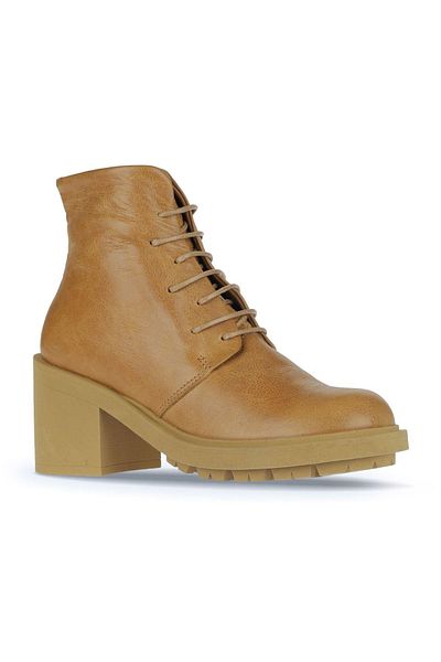 Bueno Shoes Γυναικείες δερμάτινες μπότες με τακούνι - Κίτρινο 01wz7904