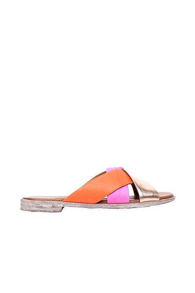 Bueno Shoes Papuci plati din piele pentru femei - Multi 01wn5018