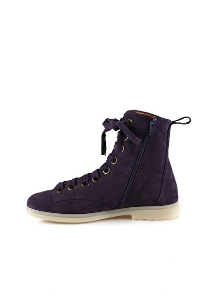 Bueno Shoes Mor Süet Kadın Düz Bot 01wt3302