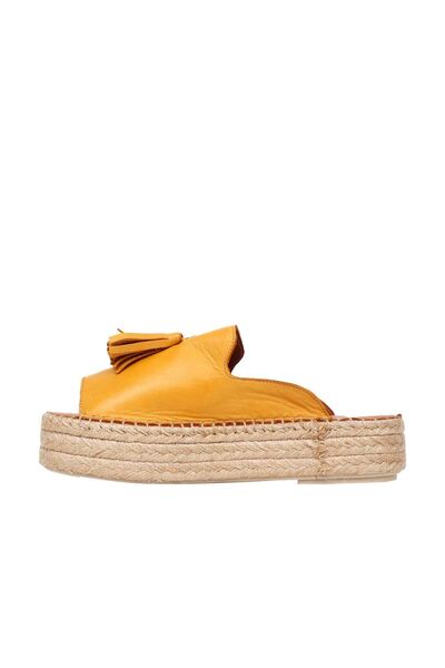BUENO Shoes Sarı Deri Kadın Espadril Terlik 01wq3511