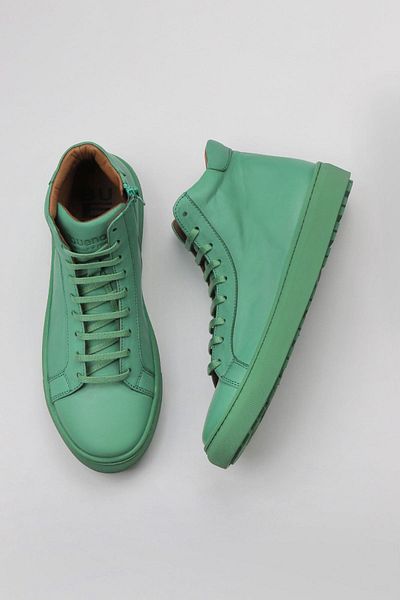 Bueno Shoes Σκούρο Πράσινο Δερμάτινο Γυναικείο Μποτάκι - Flat Cut 01wz7700