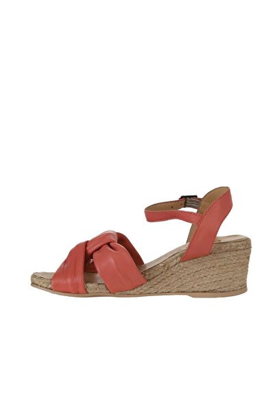 Bueno Shoes Mercan Deri Kadın Dolgu Topuklu Espadril Sandalet 01ws10307