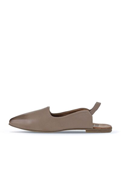 Bueno Shoes Gri Deri Kadın Düz Babet 01wy1802