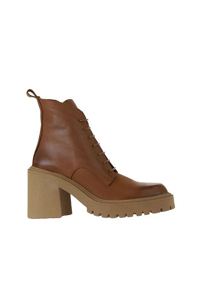 Bueno Shoes Pantofi cu toc de damă din piele maronie - 01wv5401
