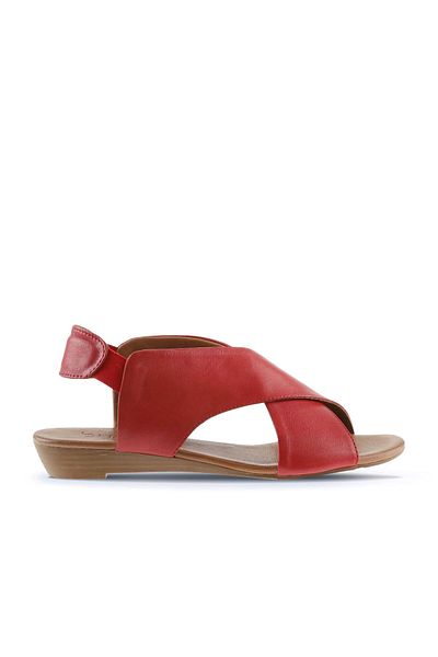 Bueno Shoes Kırmızı Deri Kadın Sandalet 01wl2408