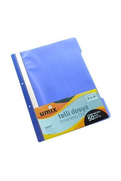 Umur Kırtasiye Dosar din plastic cu sârmă albastră Umix - 1 pachet de 50