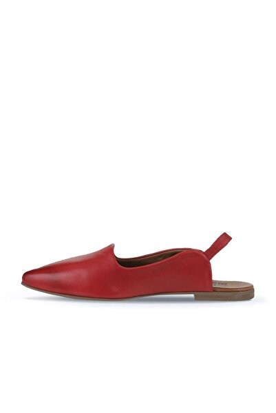 Bueno Shoes Kırmızı Deri Kadın Düz Babet 01wy1802