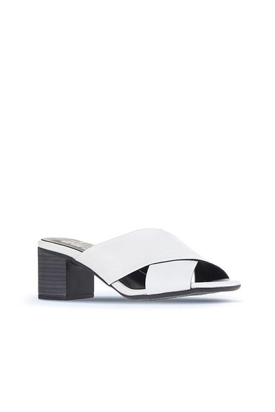 Bueno Shoes Papuci de damă din piele albă cu toc - 01wa2809