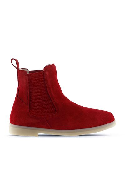 Bueno Shoes Γυναικείες Flat Μπότες Red Suede - 01wt3300